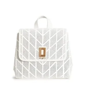 KARL LAGERFELD LAFAYETTE BACKPACK WHITE LEATHER CUTOUT VINTAGE GOLD HARDWARE NWT LH0AB7BF_lh0ab7bfcbkg_d4424e86  main image 2